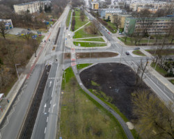 Na zdjęciu widać odnowiony układ drogowy