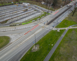 Na zdjęciu widać wyremontowany układ drogowy