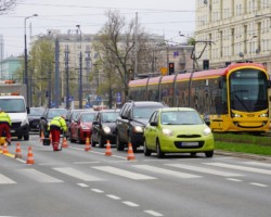 Przygotowania do frezowania al. Jana Pawła II.