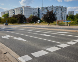 Ulica Powązkowska po remoncie nawierzchni.