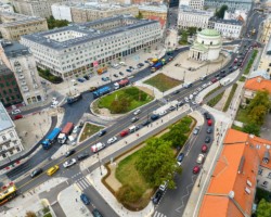 Plac Trzech Krzyży, ujęcie z drona.