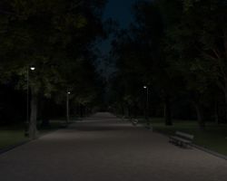 Wizualizacja oświetlenia Parku Skaryszewskiego.