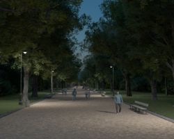 Wizualizacja oświetlenia Parku Skaryszewskiego.