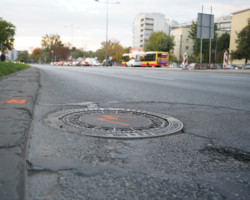 Ulica Grochowska przed frezowaniem.