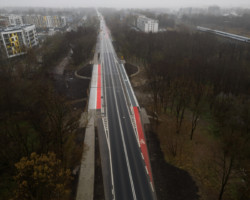 Gotowy wiadukt na Marywilskiej, widok z drona.