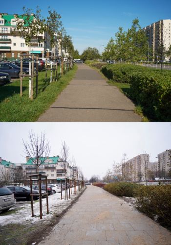 Ulica Wrocławska, przed i po.