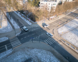 Skrzyżowanie ul. Krasińskiego i Przasnyskiej, które zamieni się w rondo