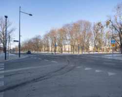 Skrzyżowanie ul. Krasińskiego i Przasnyskiej, które zamieni się w rondo