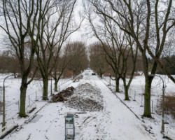 Remont Parku Skaryszewskiego, widok z drona.