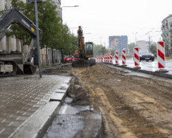 Prace na ul. Zamoyskiego w rejonie ul. Lubelskiej.