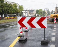 Prace na ul. Zamoyskiego w rejonie ul. Lubelskiej.