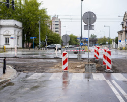 Prace na ul. Zamoyskiego w rejonie ul. Lubelskiej.