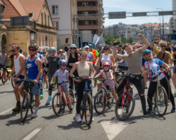 Uczestnicy przejazdu w ramach finału kampanii Rowerowy Maj 2024