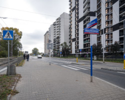 Skrzyżowanie Wólczyńskiej i Nocznickiego przed budową sygnalizacji.