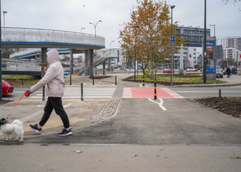 Skrzyżowanie Ostrobramskiej, Poligonowej i Grenadierów po budowie przejścia.